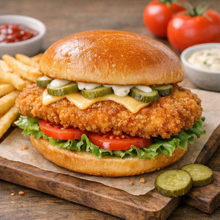 Sandwich au filet de poulet pané : recette facile et croustillante