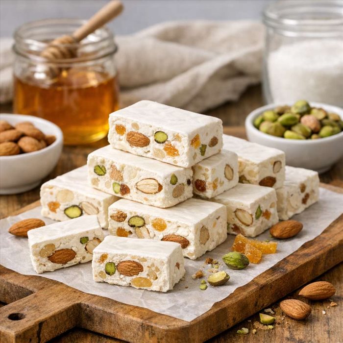 Recette nougat tendre : texture parfaite et moelleux réussi